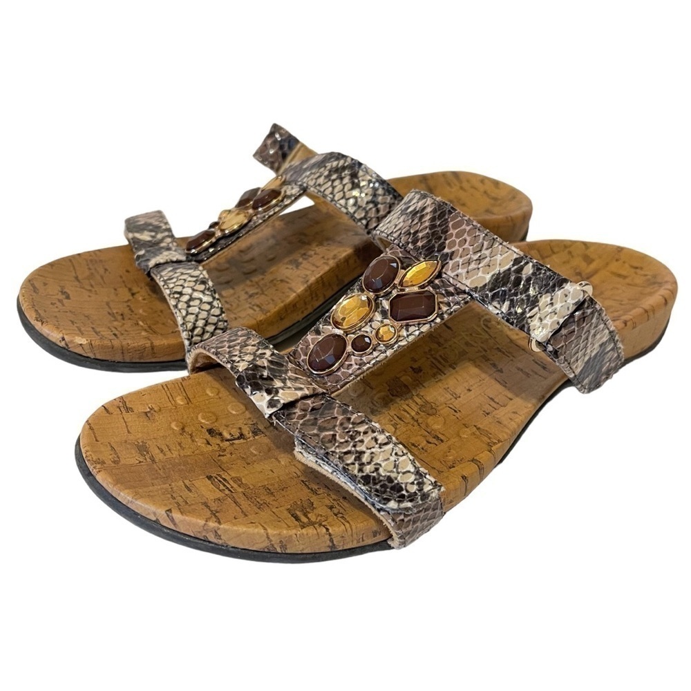 Women’s VIONIC Viviana Jeweled Snakeskin Sandals Shoes